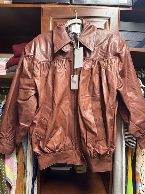Helsa Jackets & Blazers - The Shirred Oversized Leather Jacket NWT